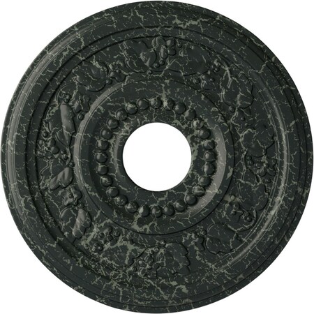 Ekena Millwork Genevieve Medallion (Canopies up to 3 1/2"), 16 1/8"OD x 3 1/2"ID x 7/8"P, Painted Turtle Crackle CM16GNPTC